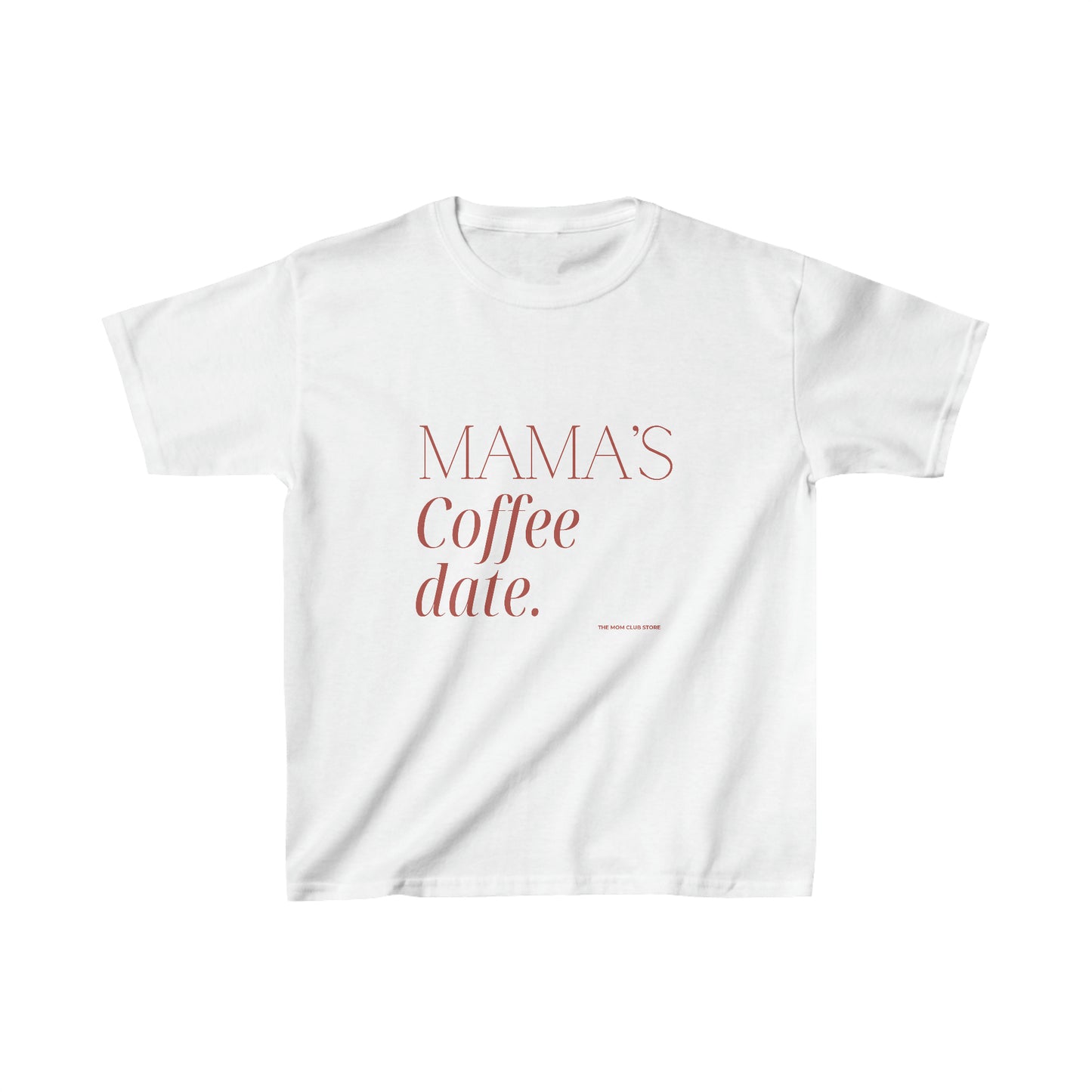 T-shirt à manches courtes à imprimé unisexe MAMA'S coffee date pour enfant