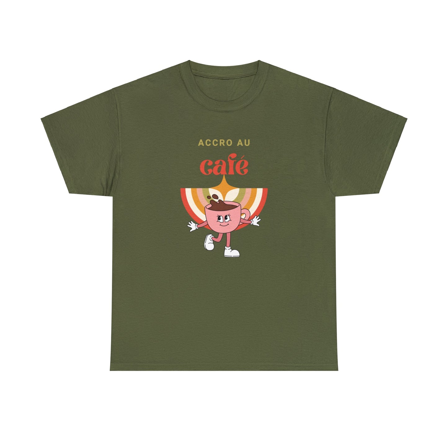 French retro COFFEE ADDICTED t-shirt - adult