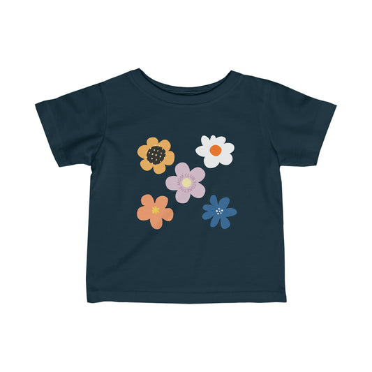 T-shirt à manches courtes à imprimé unisexe FLOWERS pour enfant