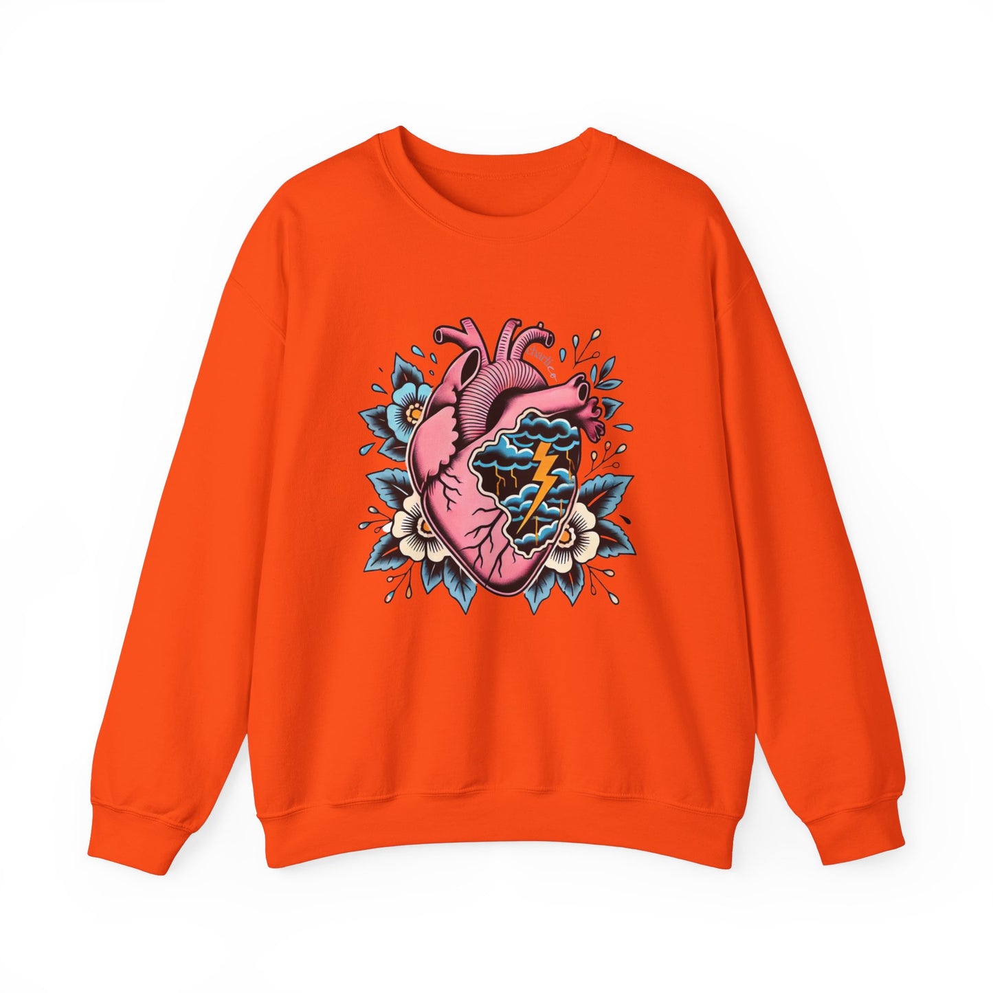 Sweatshirt crewneck à imprimer -COEUR ENDEUILLÉ- unisexe pour adulte