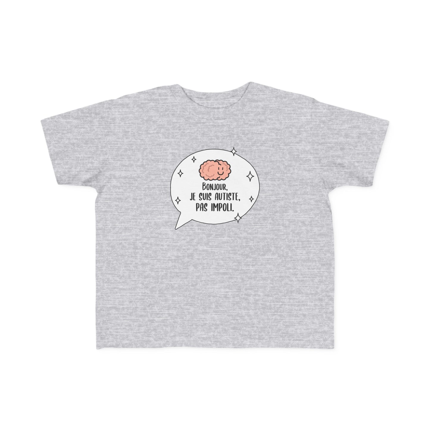 t-shirt à imprimer ''bonjour, je suis autiste, pas impoli'' pour toddler