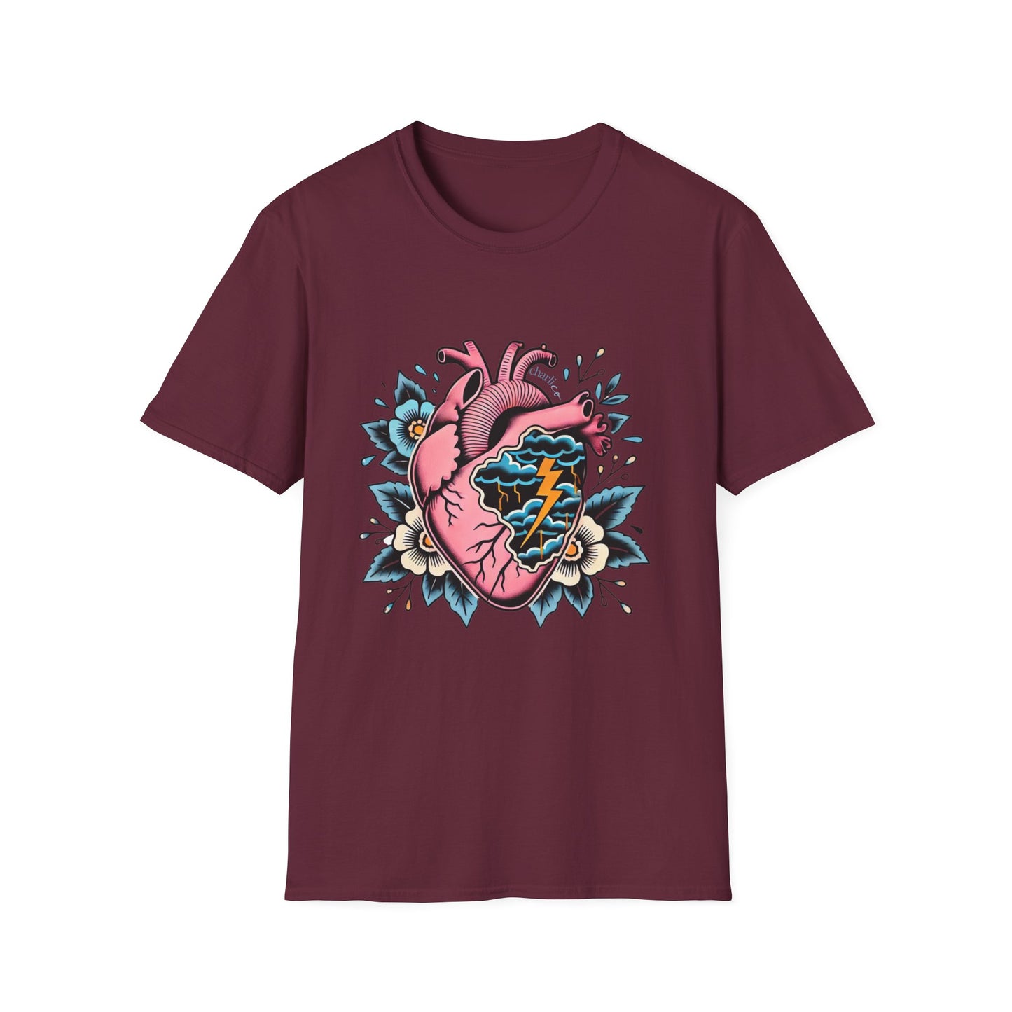 T-Shirt à imprimer -COEUR ENDEUILLÉ- unisexe pour adulte