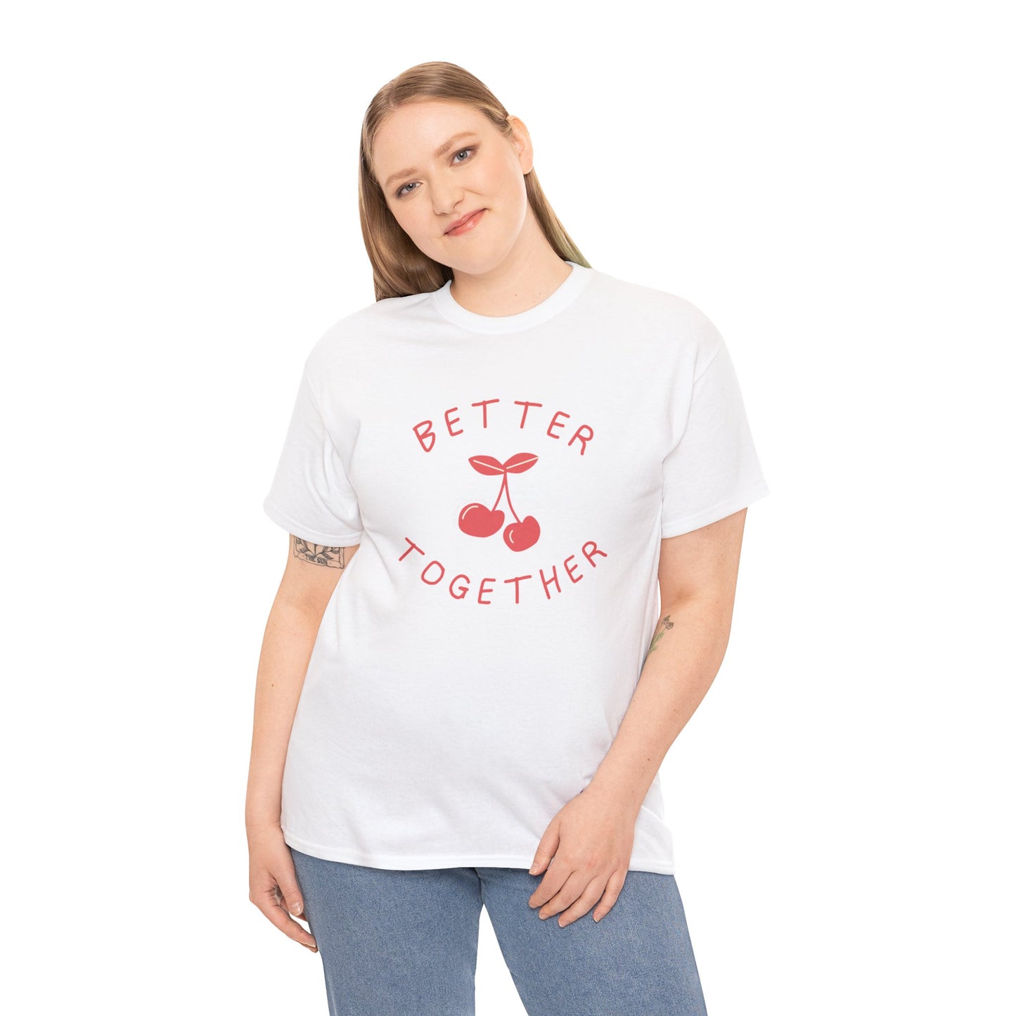 T-shirt à manches courtes à imprimé unisexe -BETTER TOGETHER- pour adulte