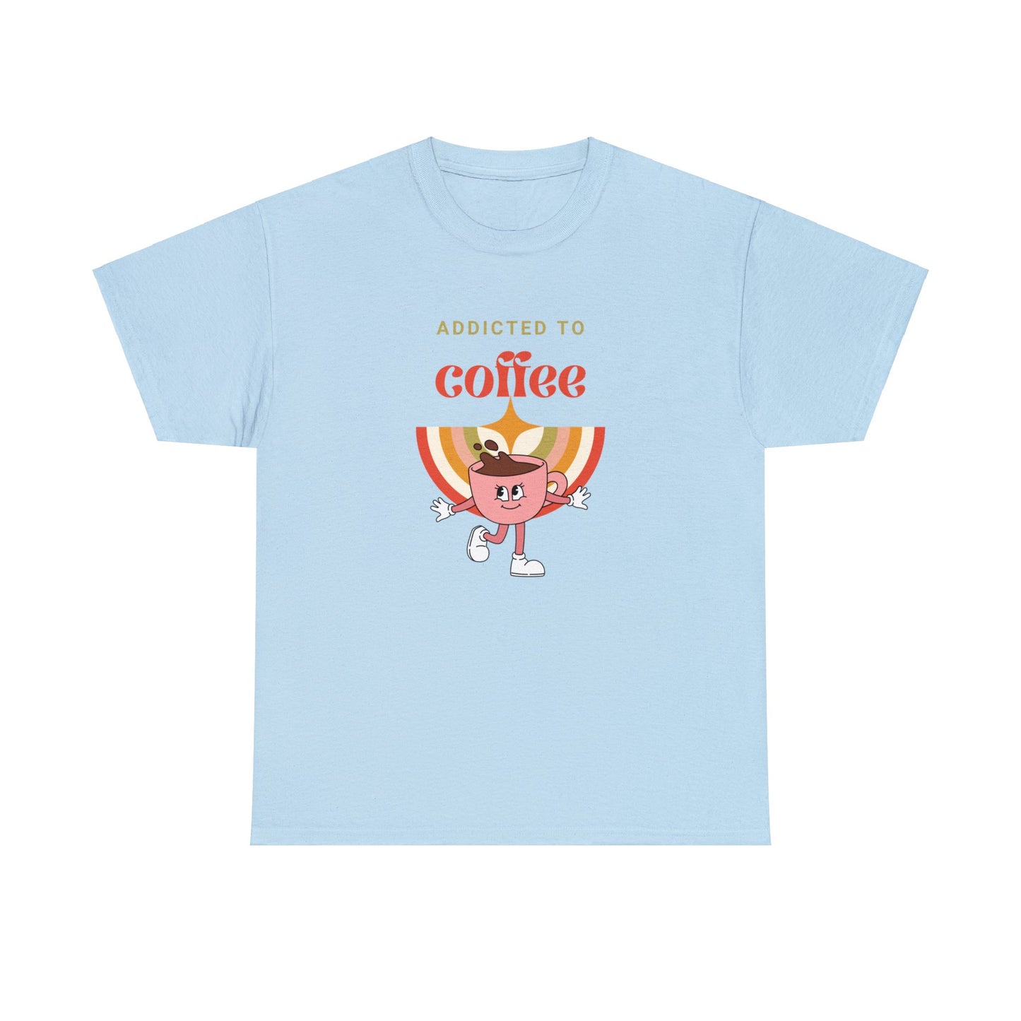 ADDICTED TO COFFEE retro t-shirt in English - adult