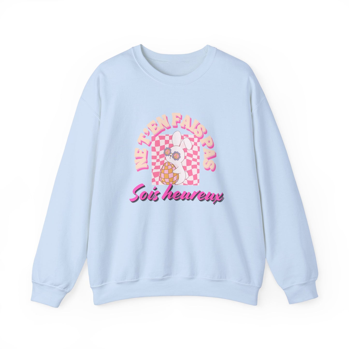 Crewneck sweatshirt - don't worry, be HAPPY - for easter, adult