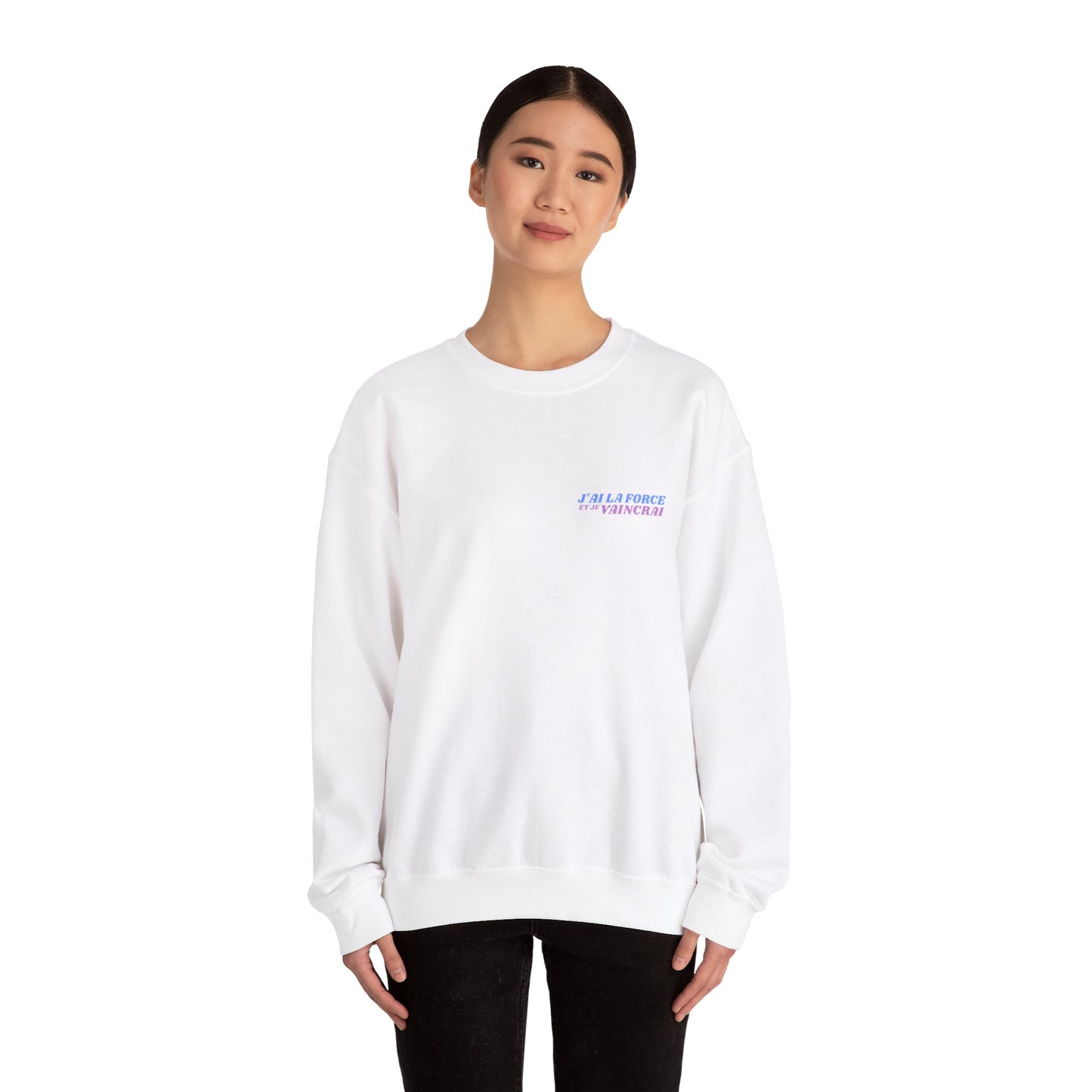 Printed crewneck sweatshirt -I HAVE THE STRENGTH- for adults