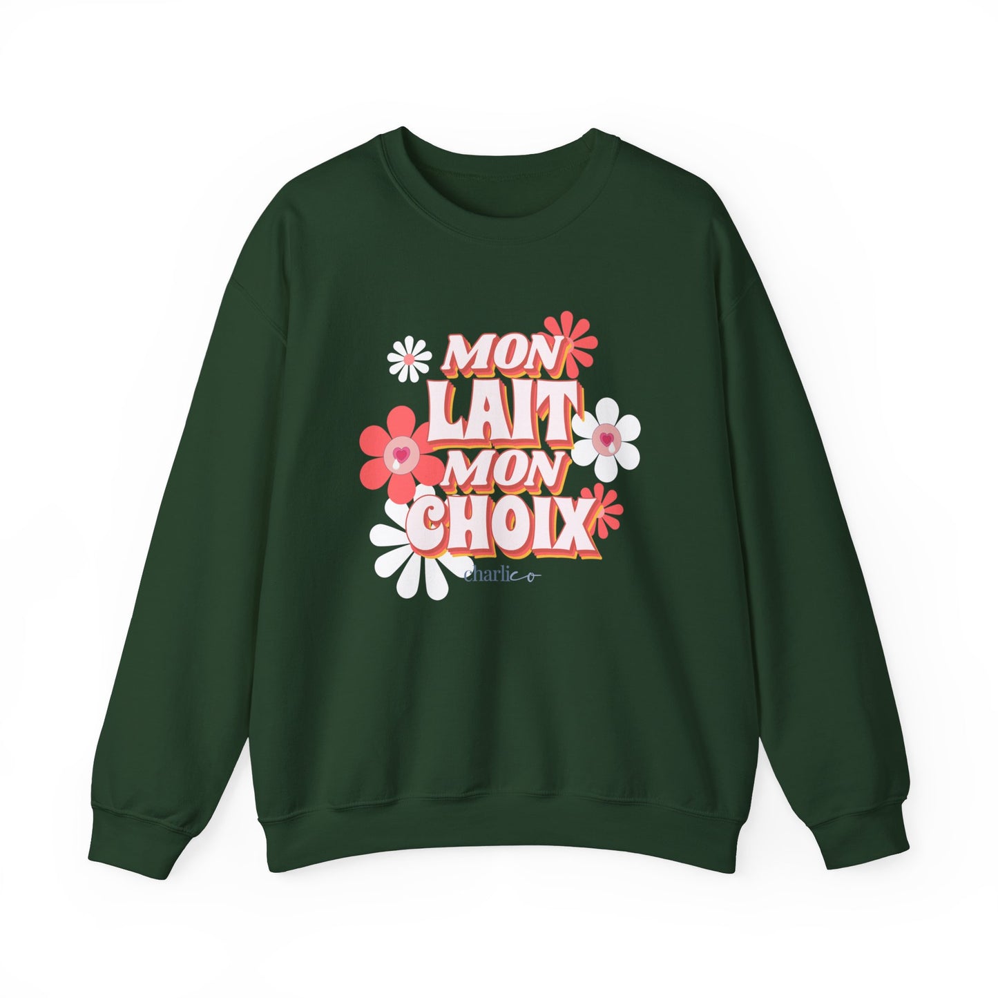 Sweatshirt crewneck unisexe -MON LAIT MON CHOIX- pour adulte