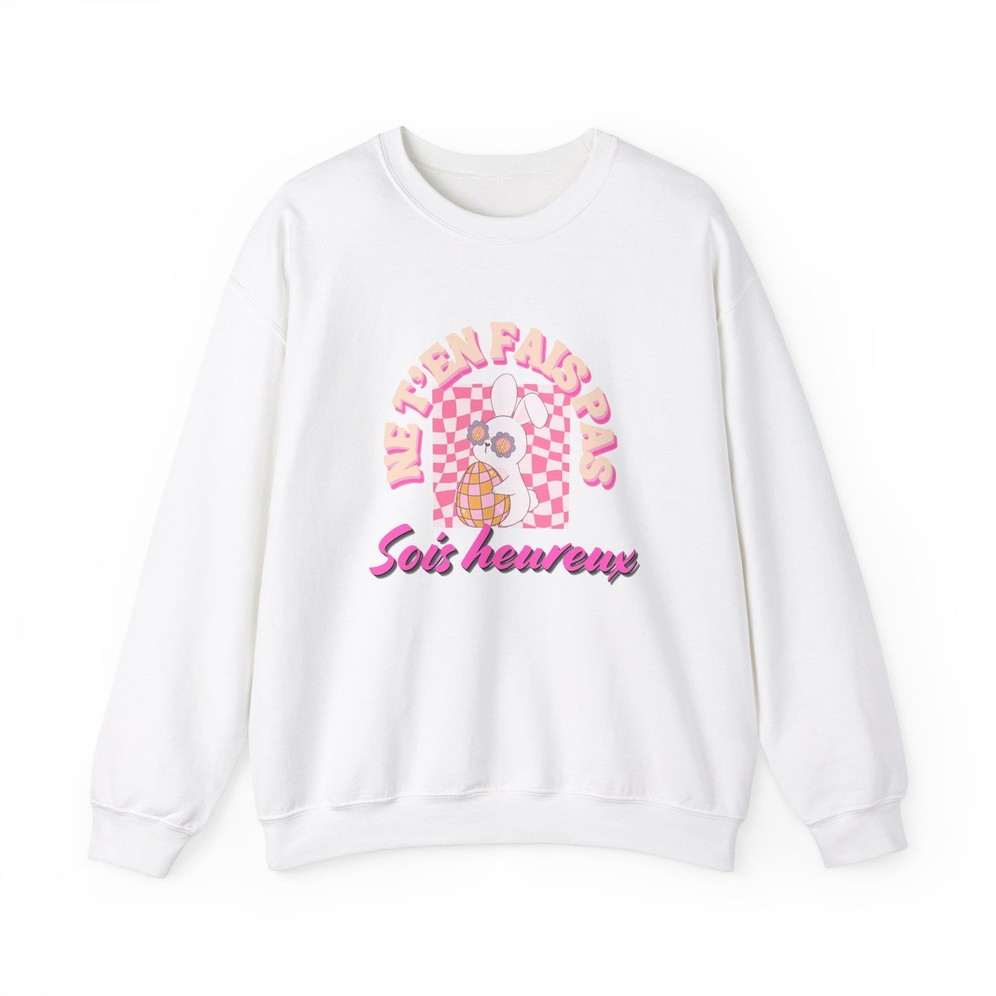 Crewneck sweatshirt - don't worry, be HAPPY - for easter, adult