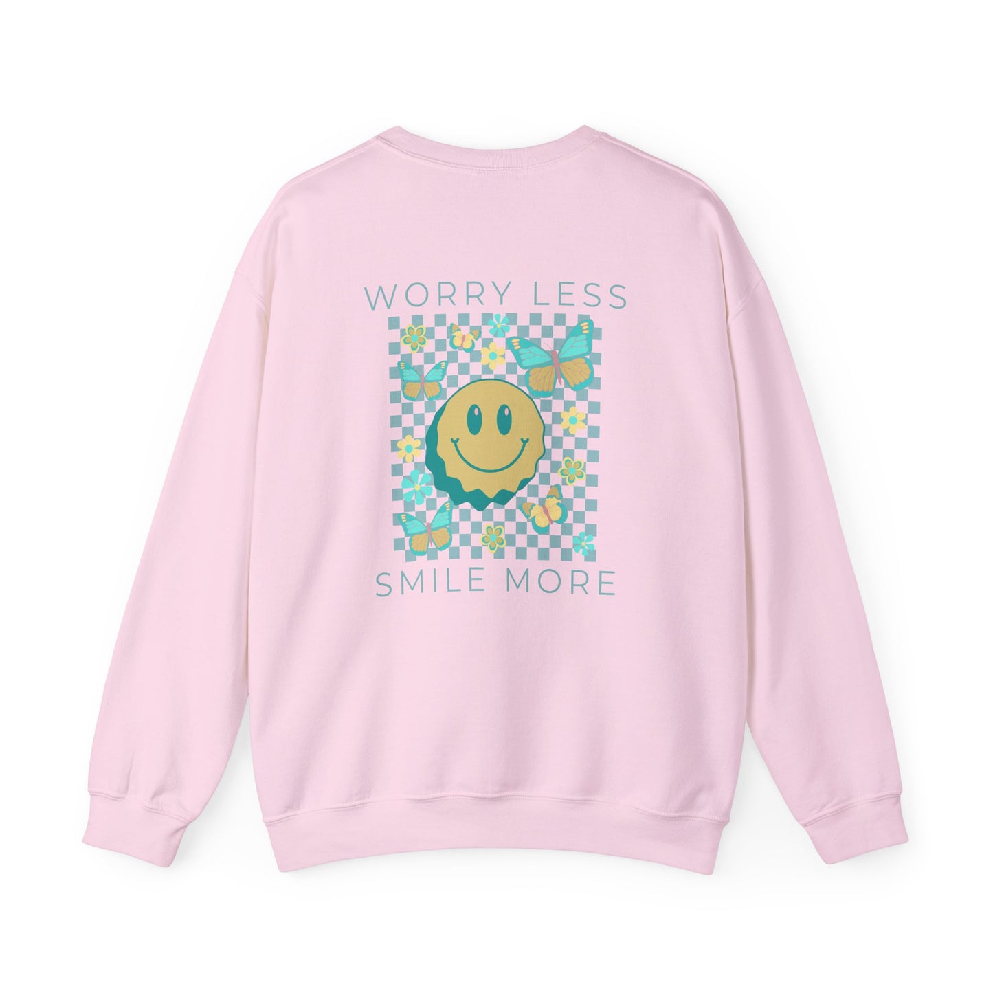 Sweat-shirt à col rond SMILE MORE rose - adulte
