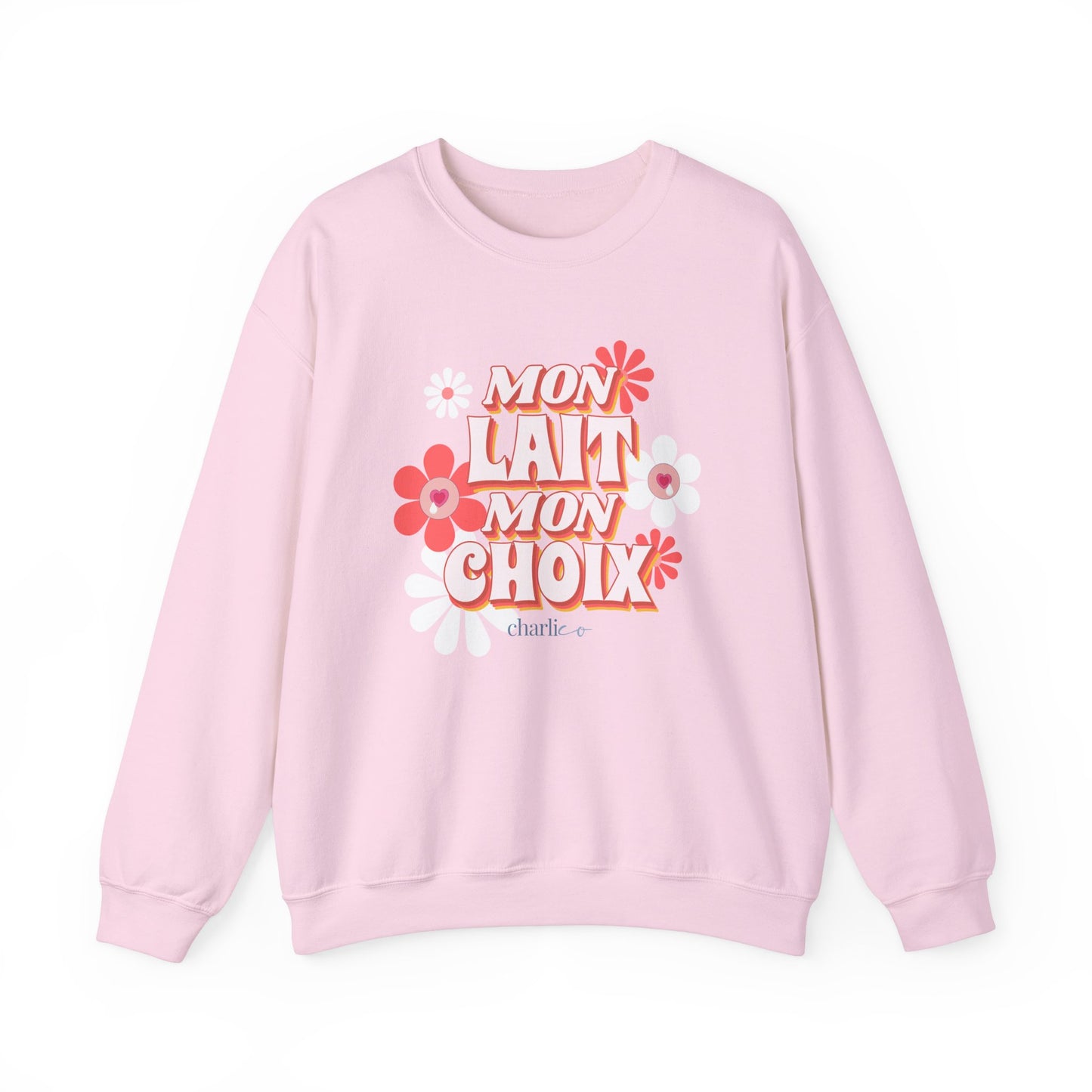 Sweatshirt crewneck unisexe -MON LAIT MON CHOIX- pour adulte