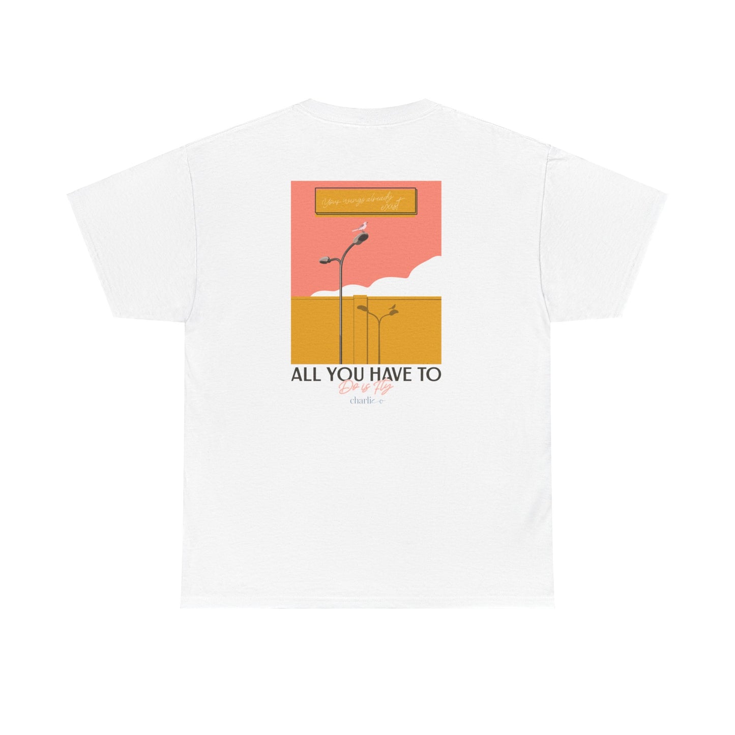 Short sleeve t-shirt with unisex print -all you have to do is fly- for adults