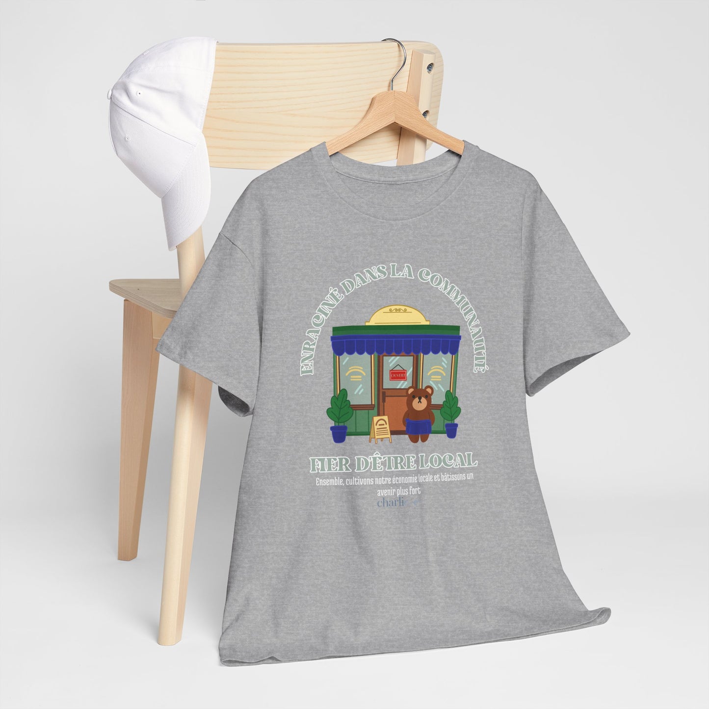 T-shirt à imprimer ENCOURAGEZ LOCAL ourson - pour adulte