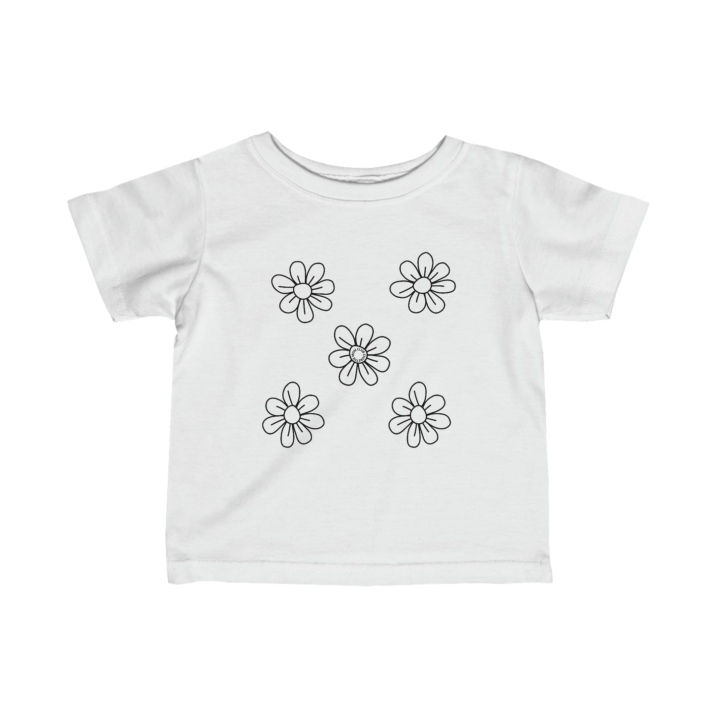 Short-sleeved t-shirt with unisex FLOWERS print for 6m-24m