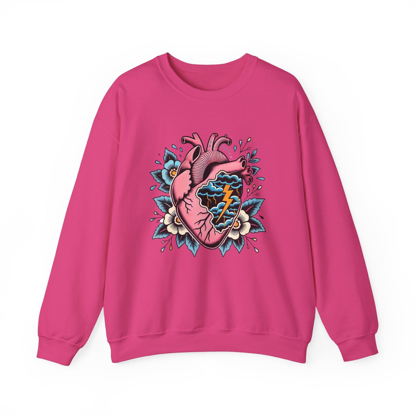 Sweatshirt crewneck à imprimer -COEUR ENDEUILLÉ- unisexe pour adulte