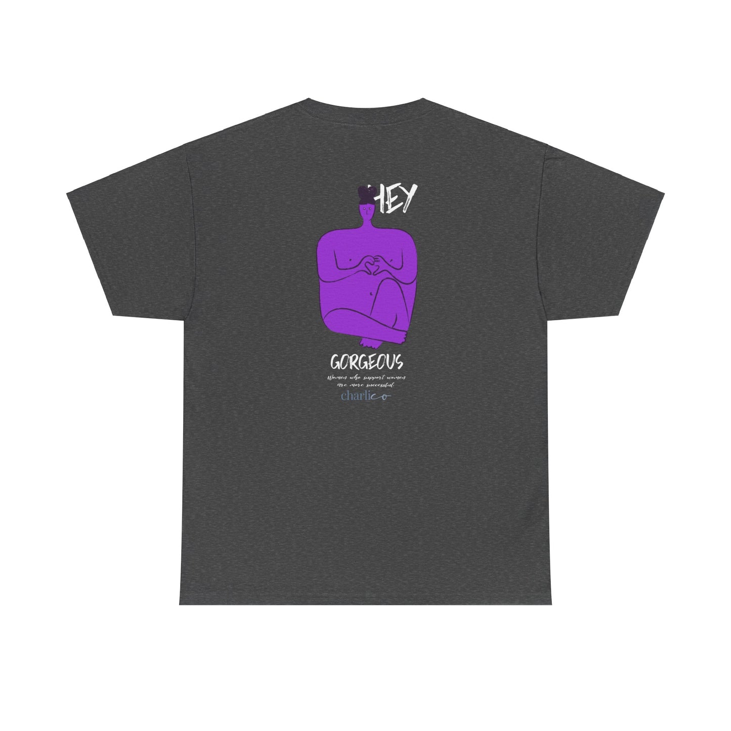 T-shirt à manches courtes à imprimé unisexe -HEY GORGEOUS- pour adulte