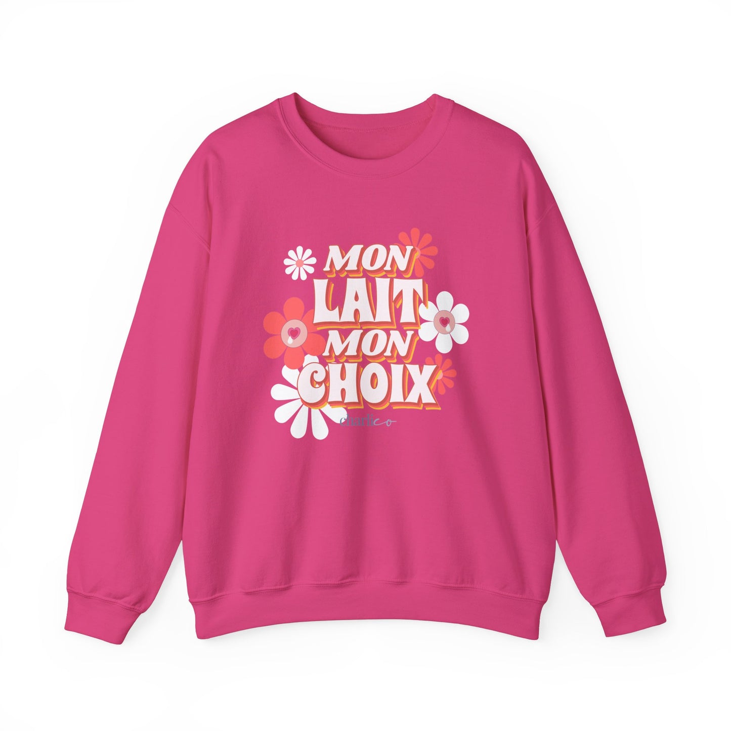 Sweatshirt crewneck unisexe -MON LAIT MON CHOIX- pour adulte