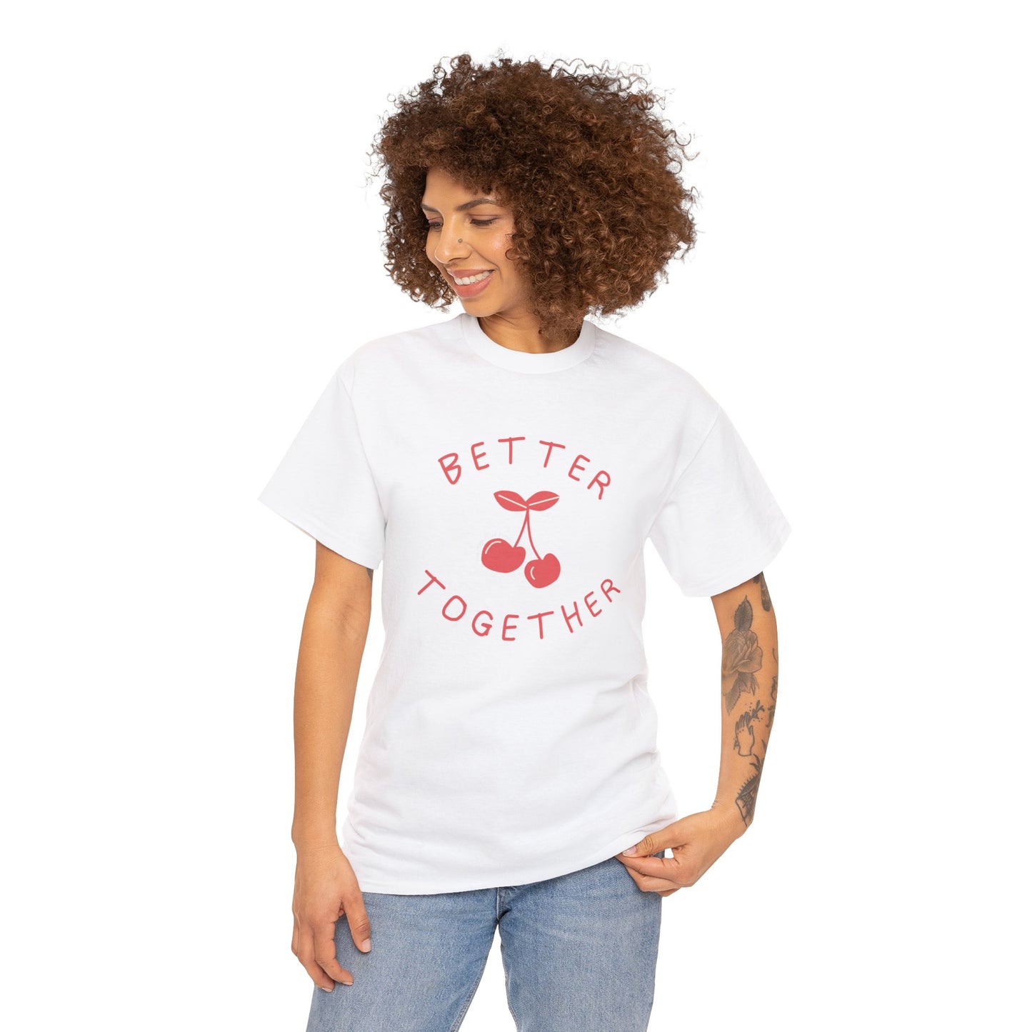 T-shirt à manches courtes à imprimé unisexe -BETTER TOGETHER- pour adulte