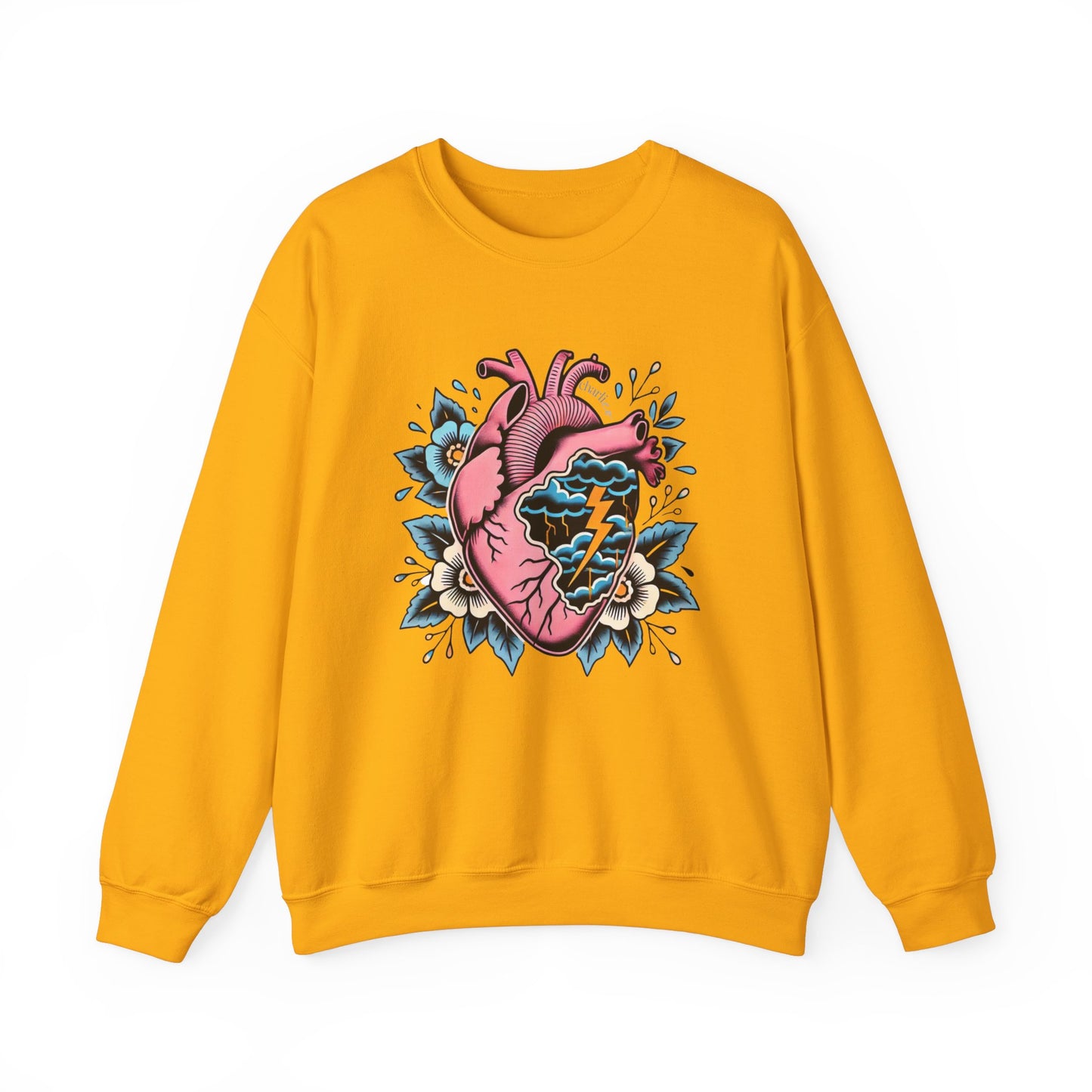 Sweatshirt crewneck à imprimer -COEUR ENDEUILLÉ- unisexe pour adulte