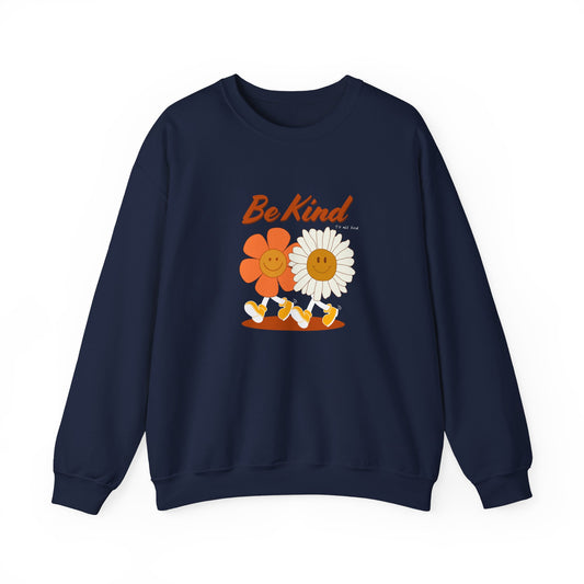 BE KIND round-neck sweatshirt in orange colors - adult