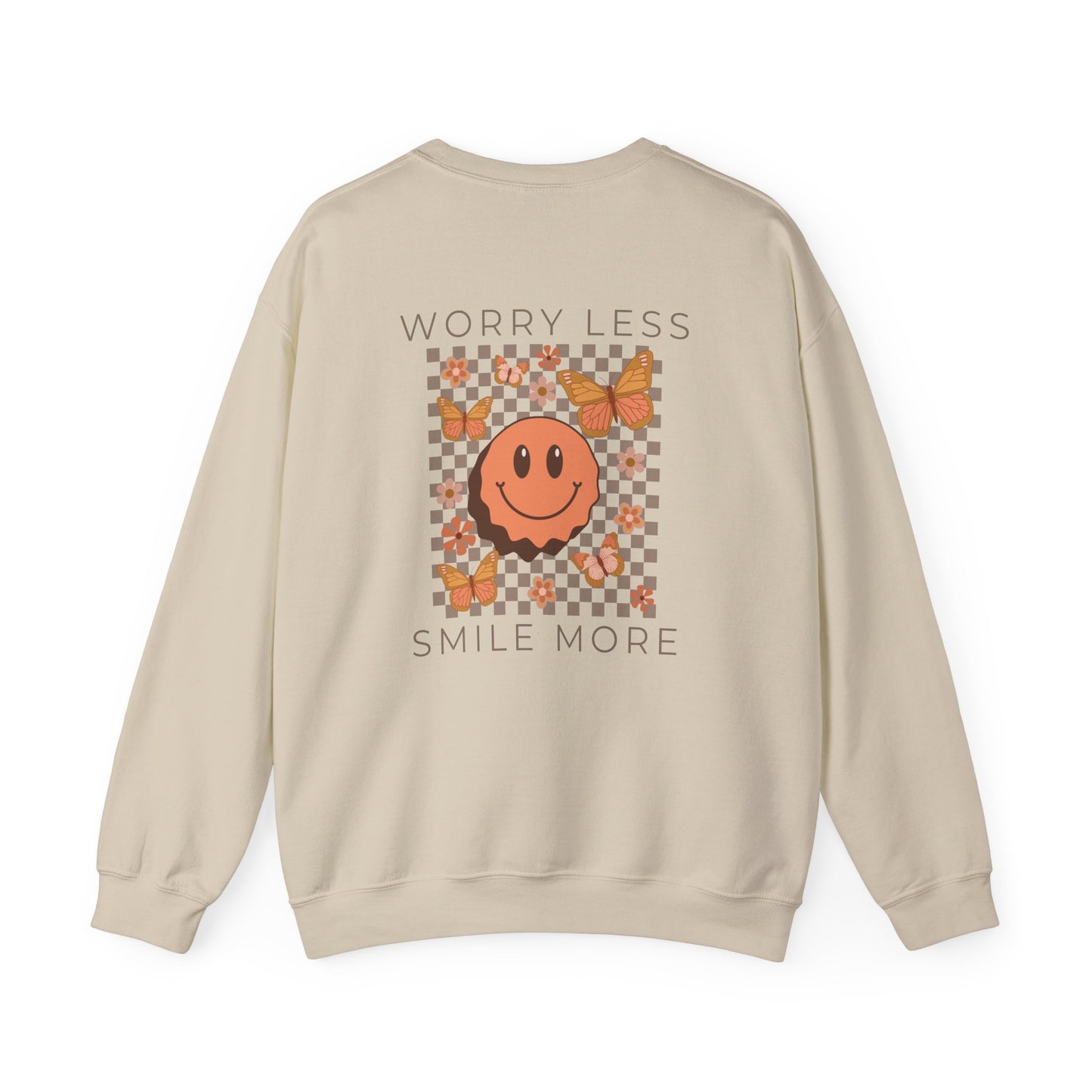 Sweat-shirt à col rond SMILE MORE beige - adulte