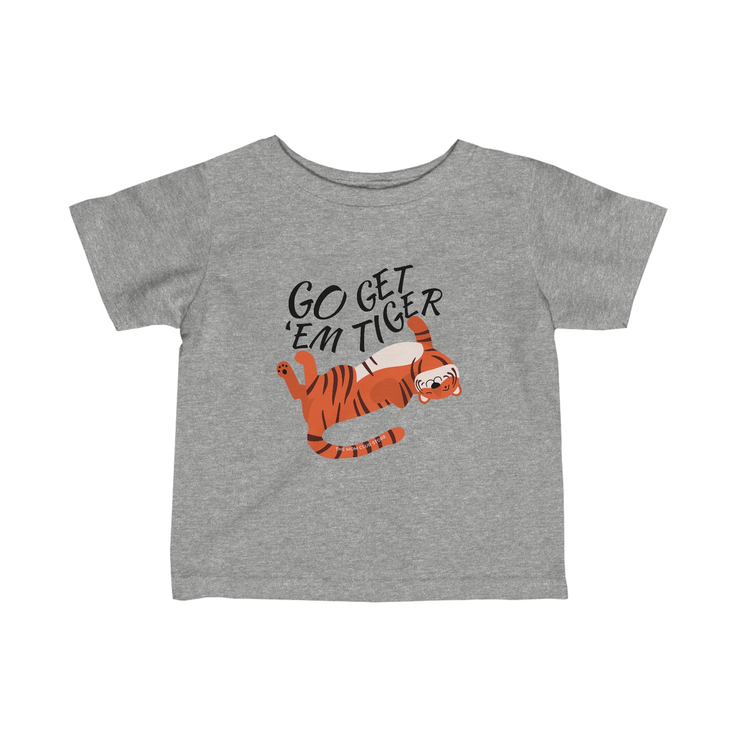 T-shirt à manches courtes à imprimé unisexe  -go get 'em TIGER- pour 6m-24