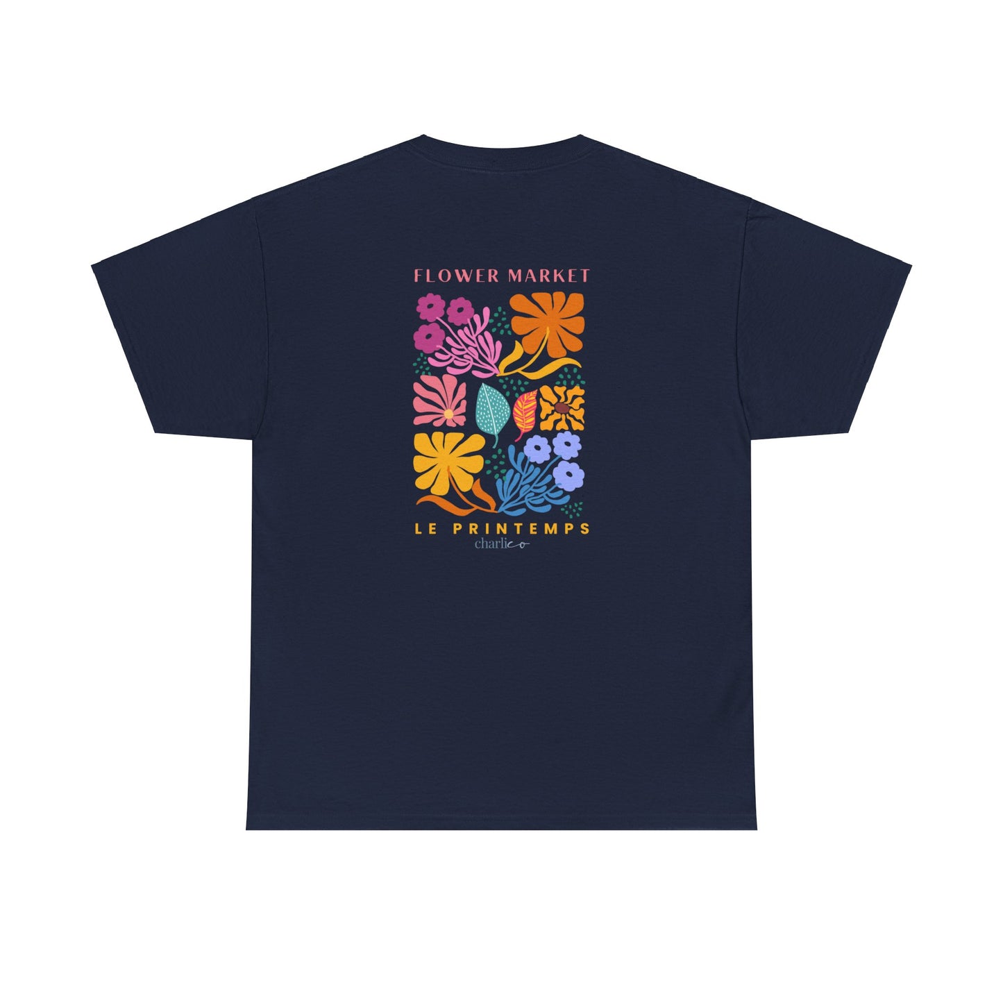 T-shirt à manches courtes à imprimé unisexe -FLOWER MARKET- pour adulte