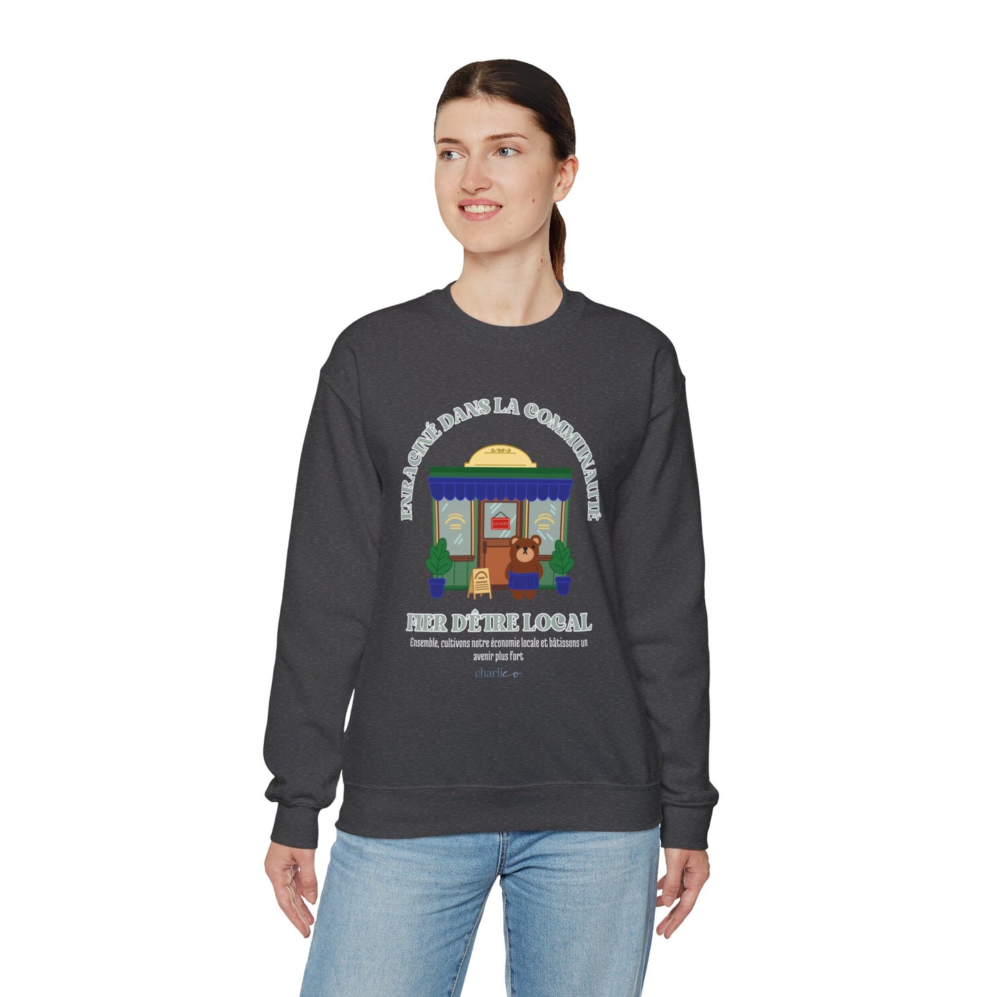 ENCOURAGE LOCAL bear crewneck sweatshirt - for adults