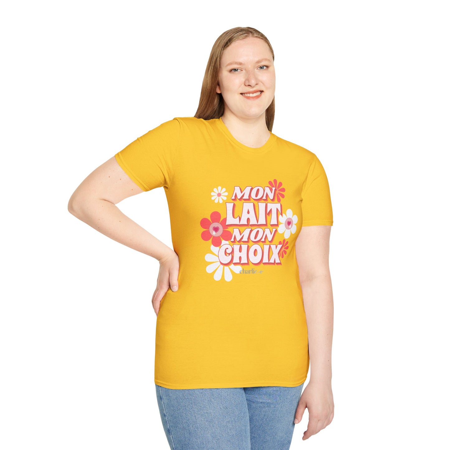 T-Shirt à imprimer unisexe -MON LAIT MON CHOIX- pour adulte