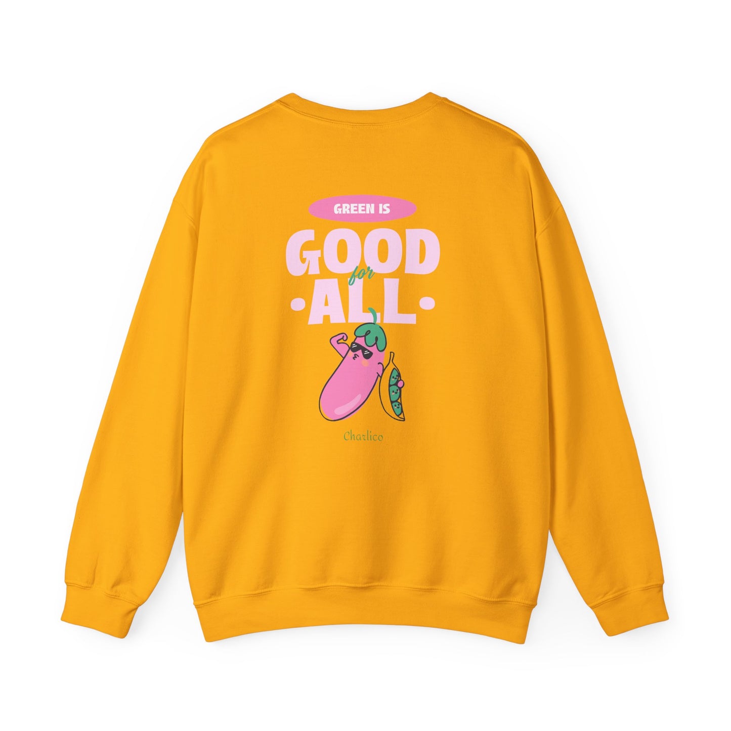 Sweatshirt crewneck -green is good for all- pour adulte