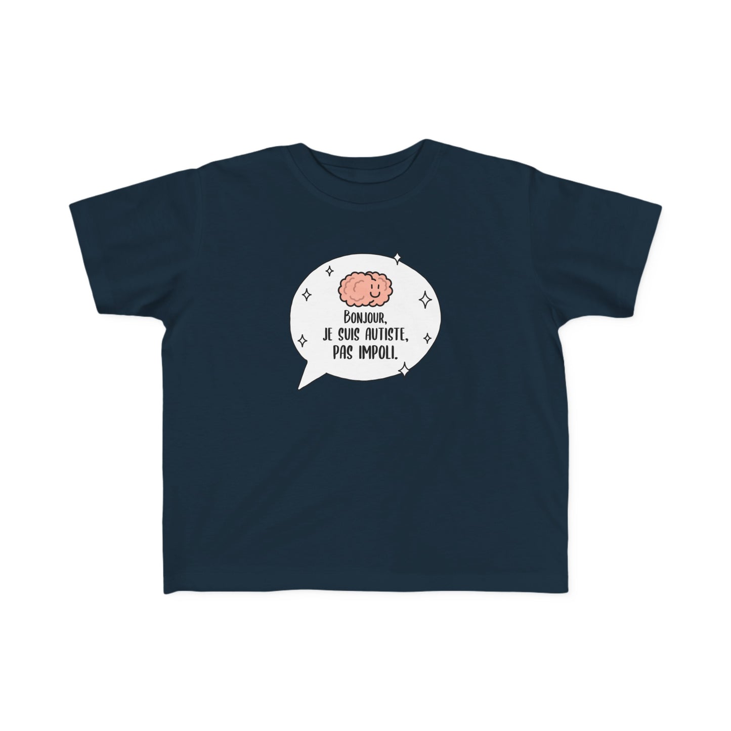 t-shirt à imprimer ''bonjour, je suis autiste, pas impoli'' pour toddler