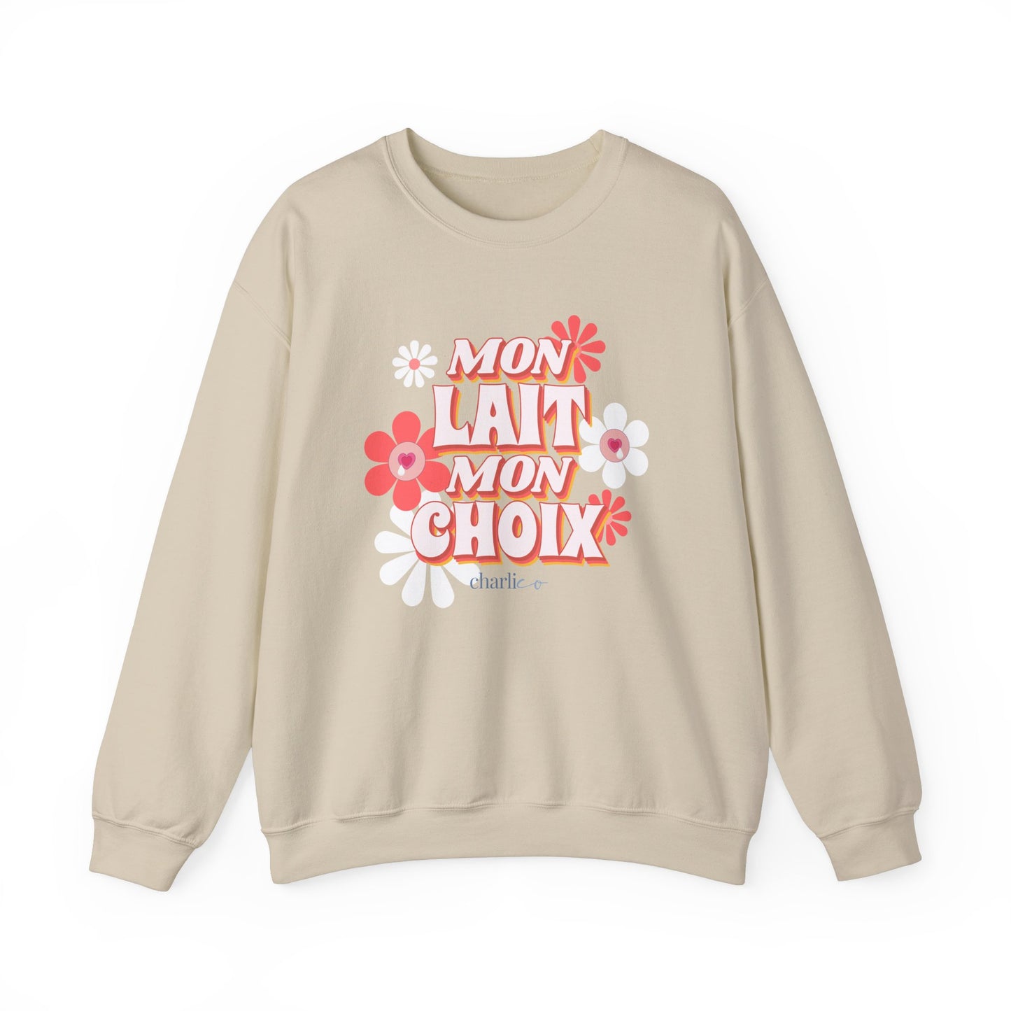 Sweatshirt crewneck unisexe -MON LAIT MON CHOIX- pour adulte