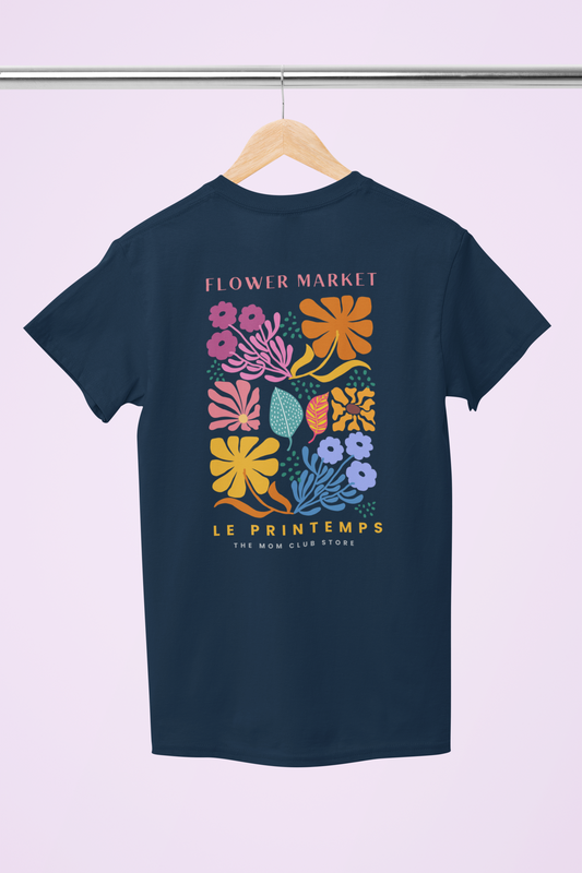 Short-sleeved t-shirt with unisex print -FLOWER MARKET- for adults