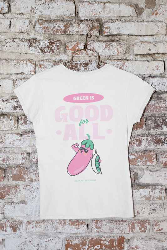 T-shirt à manches courtes à imprimé unisexe GREEN IS GOOD for all pour adulte
