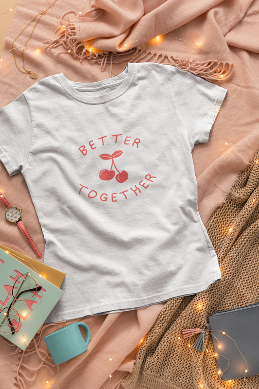 Short-sleeved t-shirt with unisex print -BETTER TOGETHER- for adults