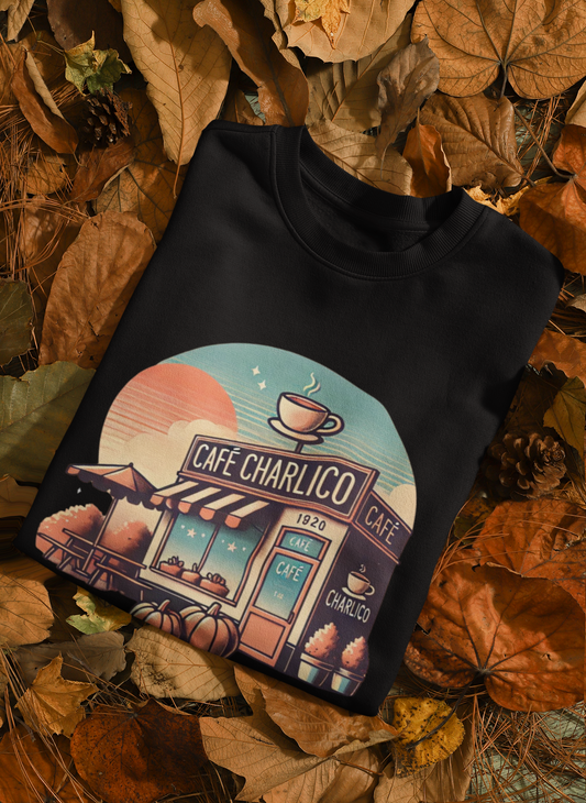 Sweatshirt crewneck à imprimer -CAFÉ CHARLICO- unisexe pour adulte