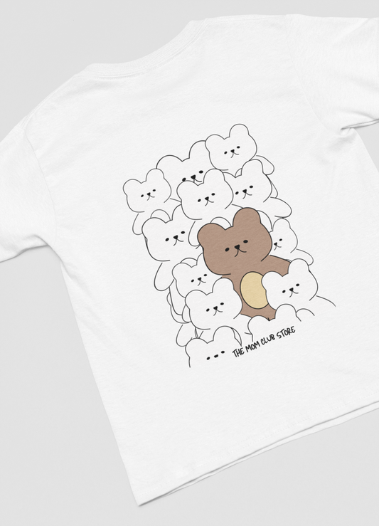 T-shirt à manches courtes à imprimé unisexe ourson pour 6m-24m