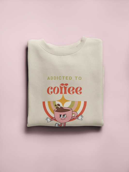 Sweatshirt à col rond ADDICTED TO COFFEE - adulte