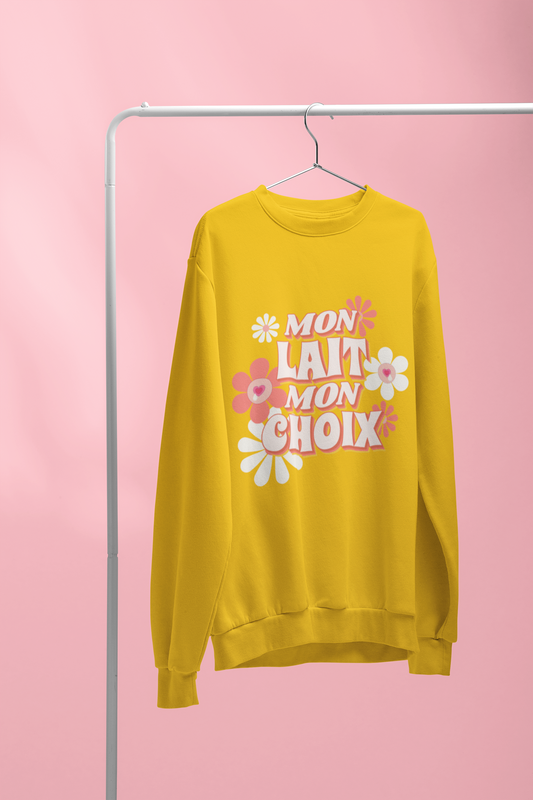 Sweatshirt crewneck unisexe -MON LAIT MON CHOIX- pour adulte