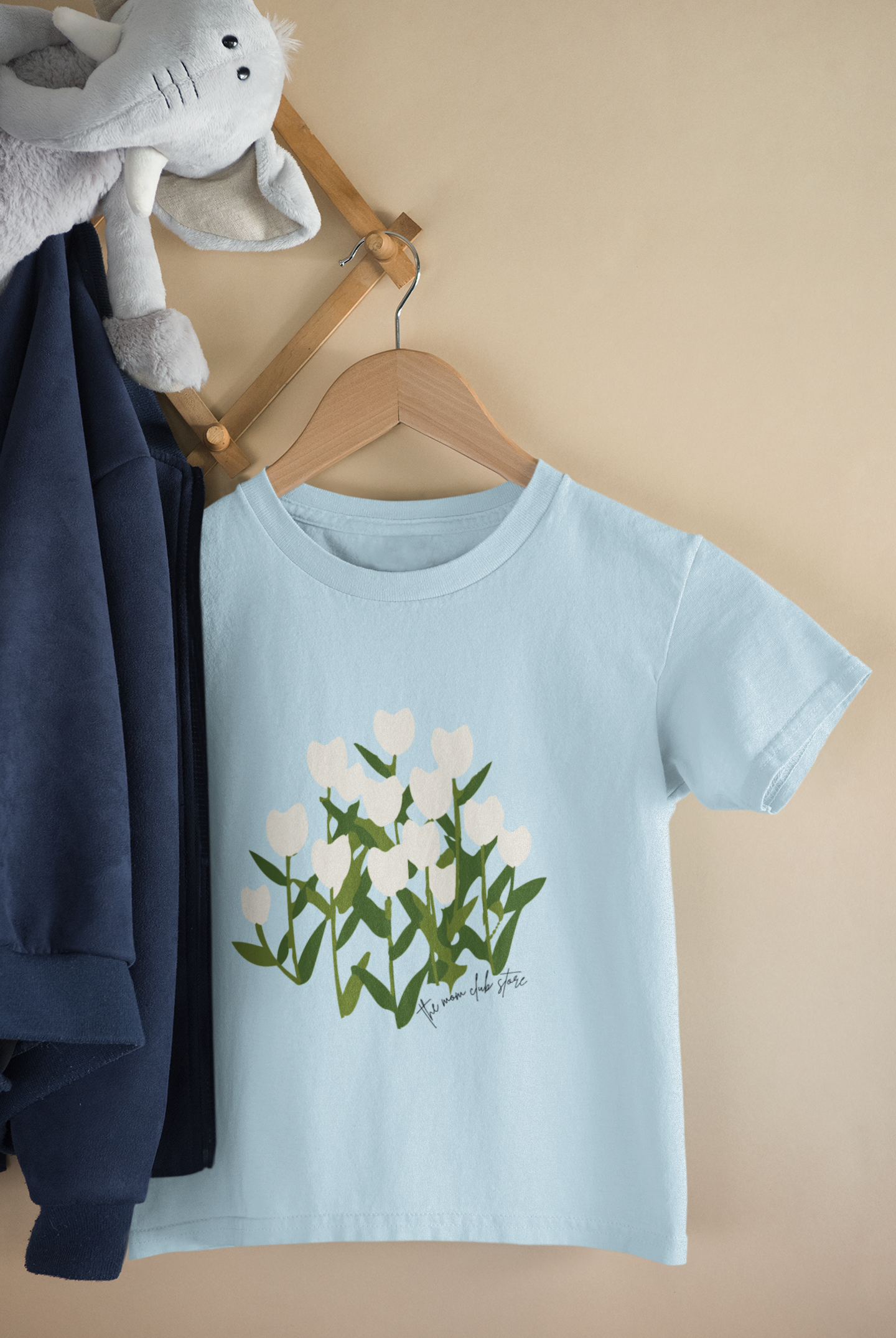Short-sleeved T-shirt with unisex TULIP print for toddlers