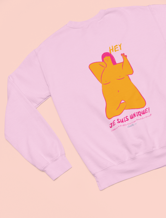 ''hey I'm unique'' crewneck sweatshirt for adults