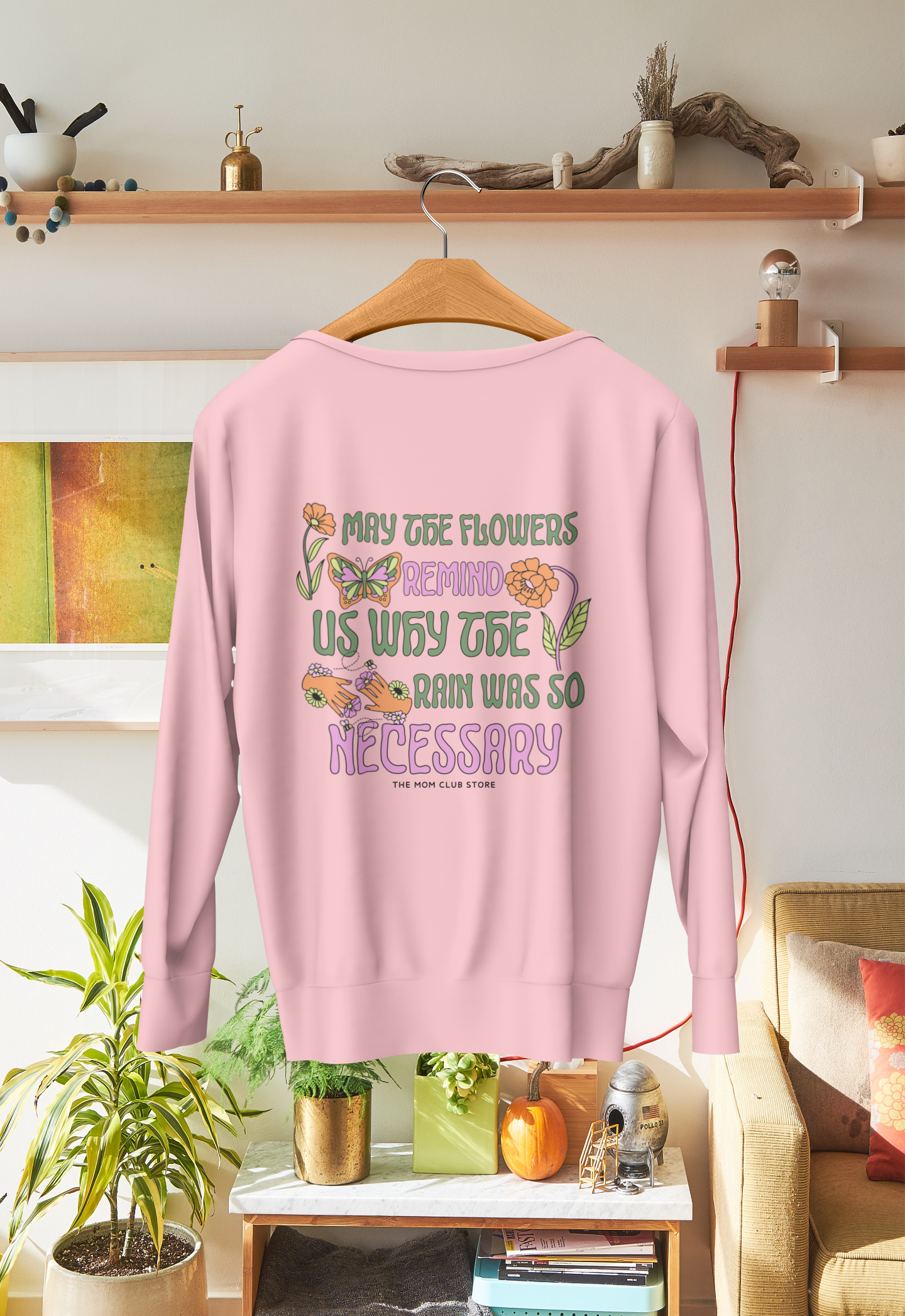 Sweatshirt crewneck -MAY THE FLOWERS- pour adulte