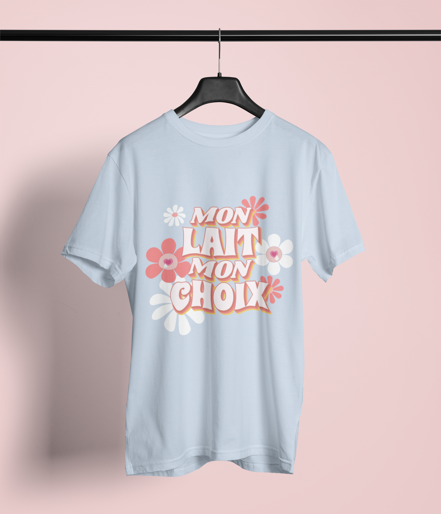 T-Shirt à imprimer unisexe -MON LAIT MON CHOIX- pour adulte