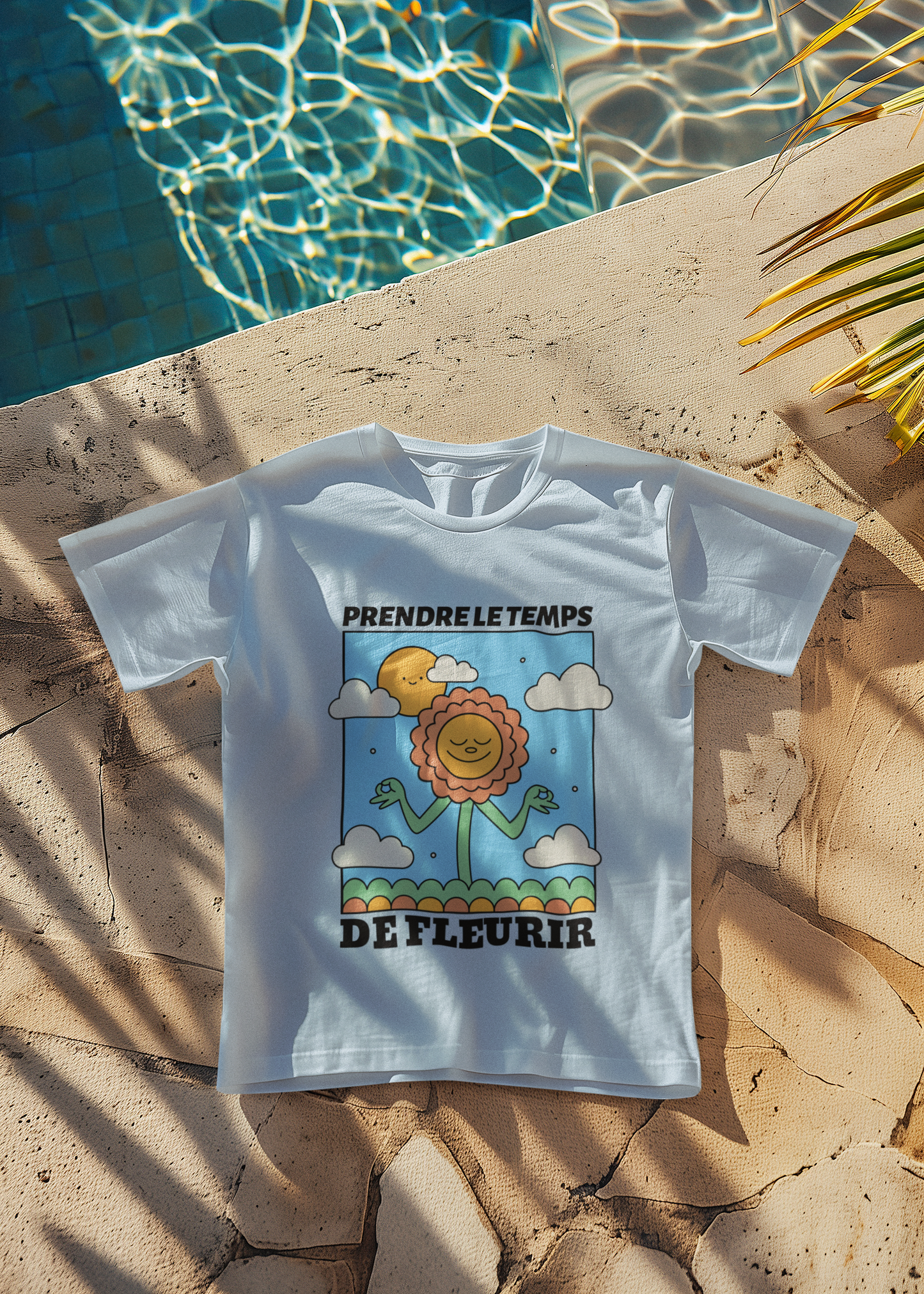 T-Shirt à imprimer -PRENDRE LE TEMPS DE FLEURIR- pour adulte