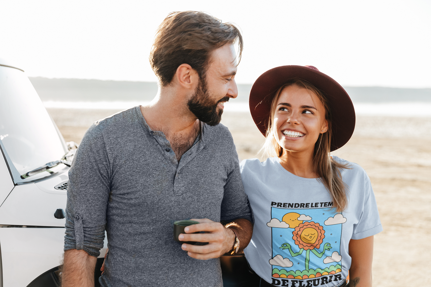 T-Shirt à imprimer -PRENDRE LE TEMPS DE FLEURIR- pour adulte